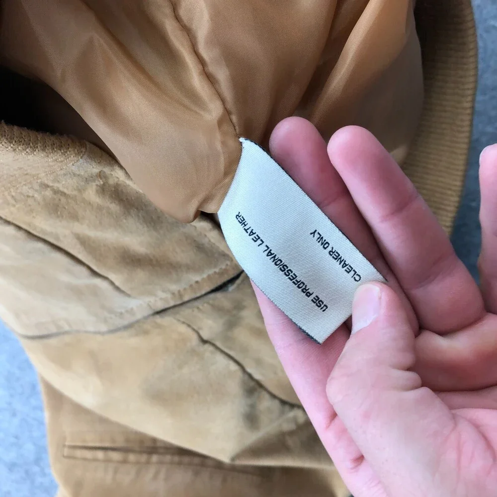 Boston Harbor Jacket Mens XL Beige Leather Bomber Zip Lined - Picture 10 of 15